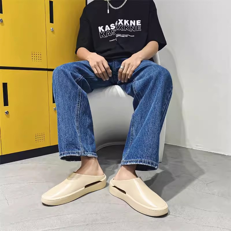 Ciabatte da uomo in cocco di alta qualità, sandali casual slip-on antiscivolo alla moda per esterni, ideali per la spiaggia e gli sport all'aria aperta, versatili per uomo._voghion.com