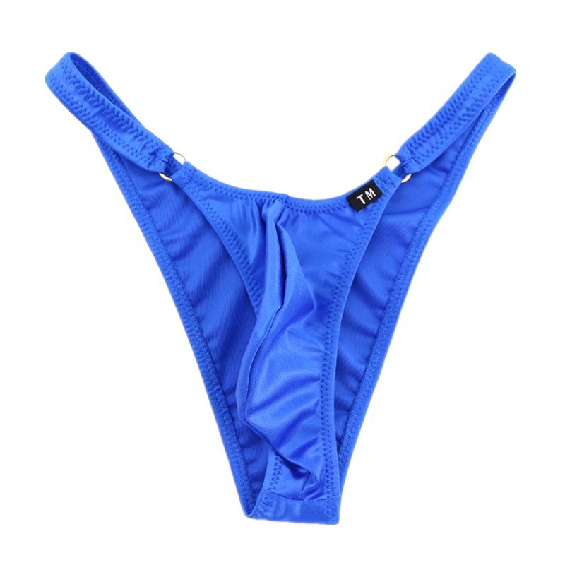 Men's briefs high elastic thin ice silk sexy U convex Bag Men's bikini triangle ring low waist breathable