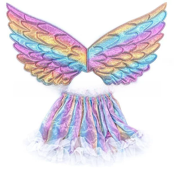 Unicorn Party Rainbow Angel Wings Children's Skirt Suit Prom Performance Skirt