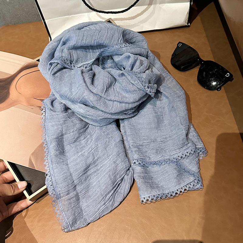 Bufandas para mujeres otoño y invierno de 2025 nuevos estudiantes pequeños frescos y artísticos bufandas de seda de color sólido multifuncionales de calentamiento bufandas