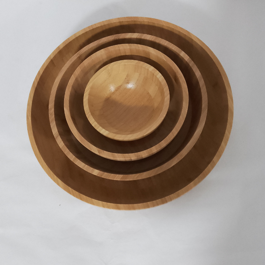 Juego de tazones de bambú para ensalada 12/14/20/23/25/26/30/35 cm, tazón de bambú para amasar, tazón de bambú