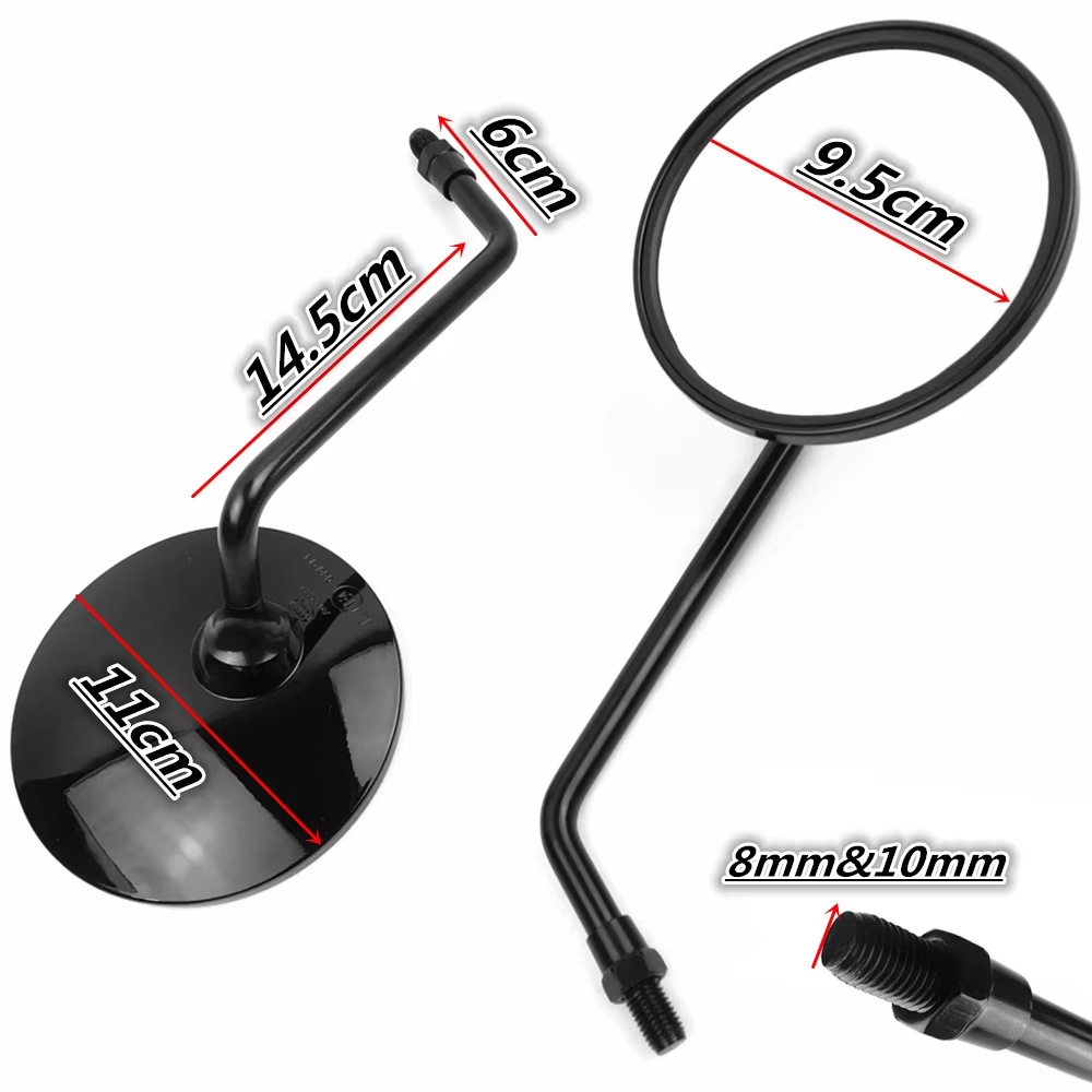 Suitable for Kawasaki, Suzuki, Ducati, Aprilia Long-Stem Motorcycle Rearview Mirrors