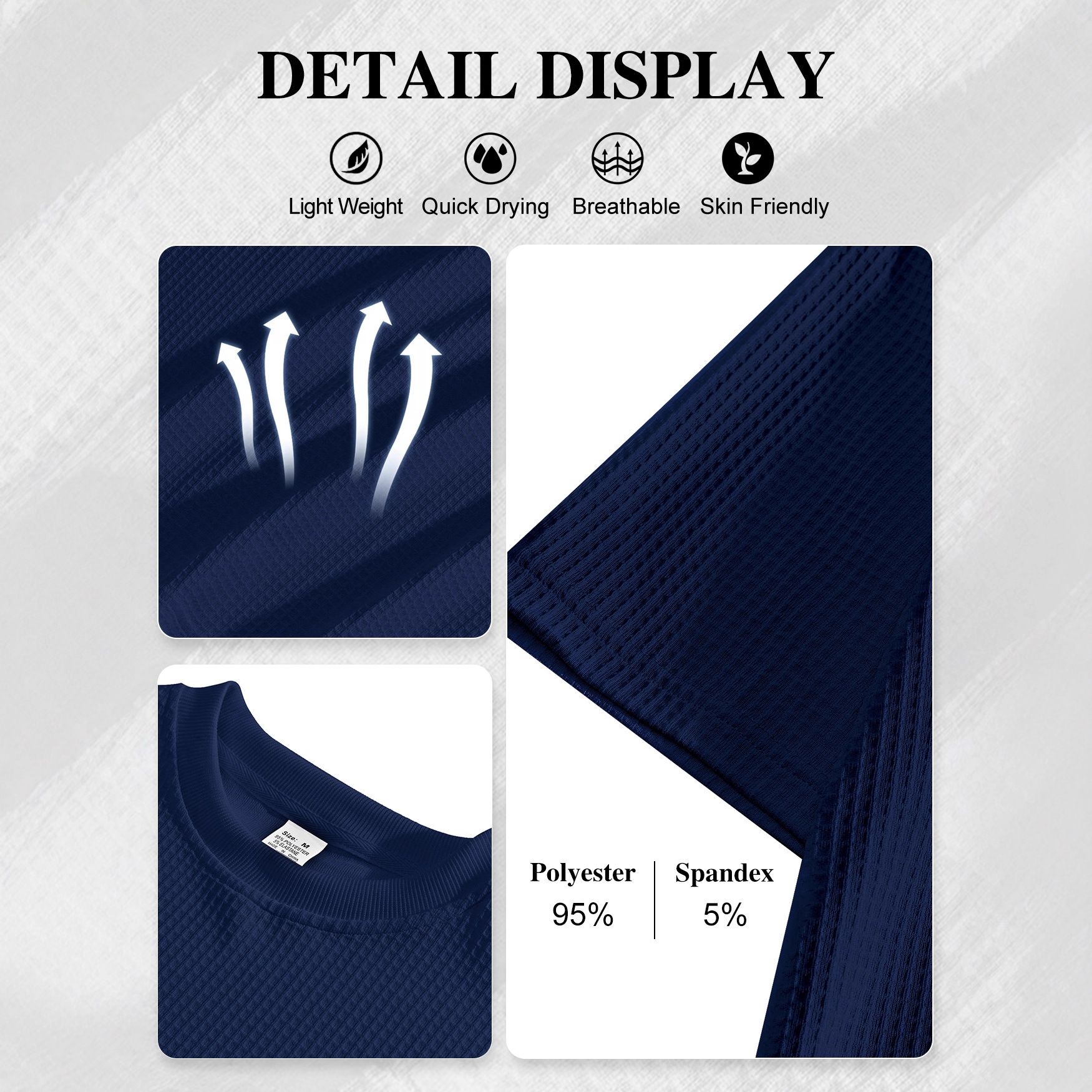 Nuevo transfronterizo Europa y América Amazon verano nuevo producto de hombre delgado waffle casual deportivo de manga corta set de pantalones cortos