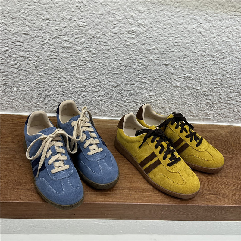 German training shoes women's flat casual shoes 2024 autumn and winter new Joker color matching sneaker Forrest Gump shoes three bars