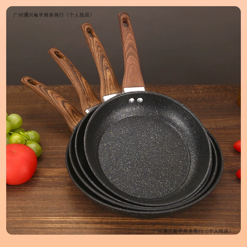 Сковорода с антипригарным покрытием из камня Maifan для жарки и обжаривания, совместимая с индукционными плитами, бездымная сковорода для домашнего использования, подходит для блинов и яиц.