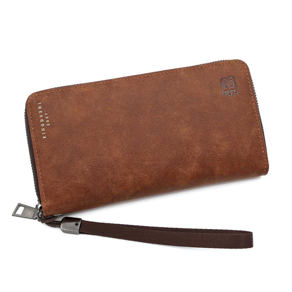 Europa y los Estados Unidos retro B hombre medio y largo monedero pulsera de pulsera de gran capacidad bolso de mano bolso de cambio bolso de teléfono móvil