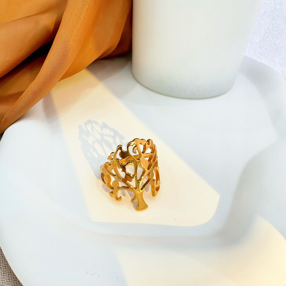 Women's Gender Wholesale Jewelry Vintage Style Classic Style Tree Rose 304 Stainless Steel Plating Open Rings