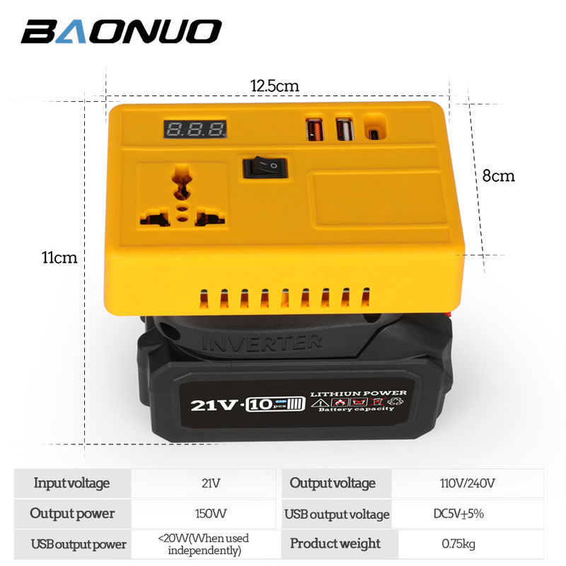 リチウム電池インバーターインバーター 5V 電源銀行 21v クロスボーダー 220v 多機能家庭用スマート変圧器|undefined