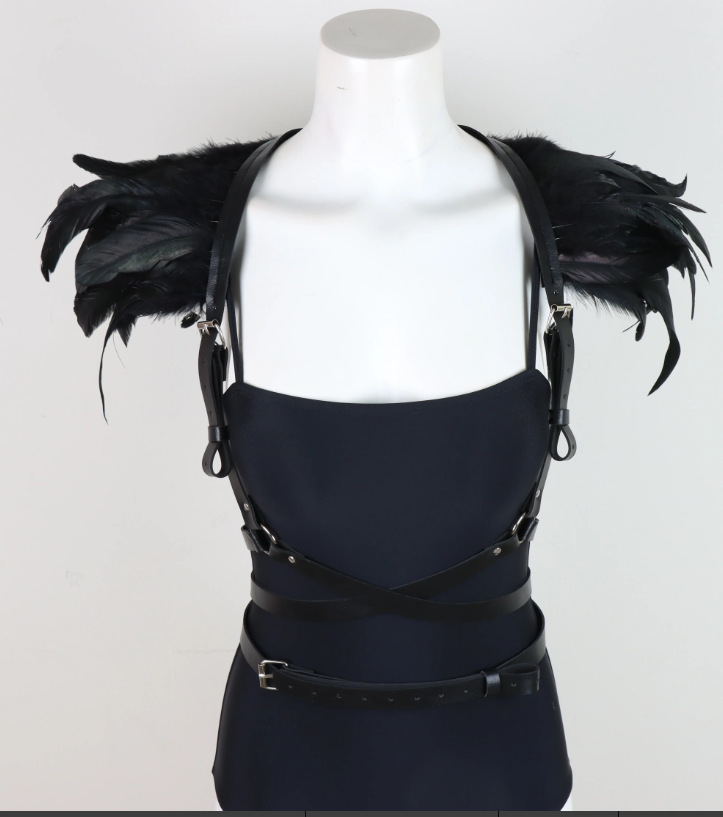 Juguetes sexuales de doble capa de la correa de bobinado SM desgaste de las mujeres vinculante ropa de cuero de la PU vinculante juguetes de entrenamiento