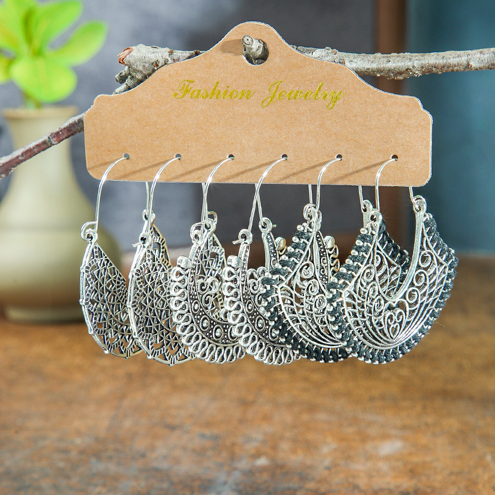 Cross-border Popular Ear Jewelry Women's European and American Creative New Tassel Earrings Women's Flower Shell Golden Geometric Earrings