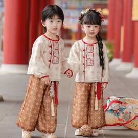 2026秋季新款男女同款汉服玉泽兔汉服女童中国风套装春秋款宝宝唐