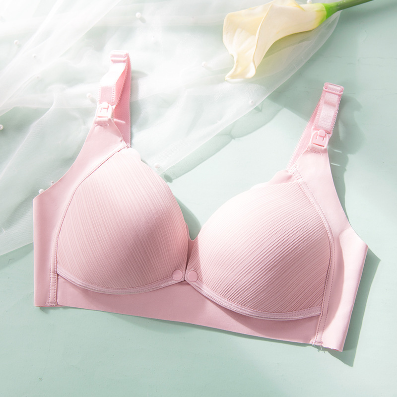 Sujetador de enfermería Tingfei empuja hacia arriba la ropa interior de las mujeres embarazadas de algodón de enfermería hebilla frontal hebilla abierta sujetador de posparto