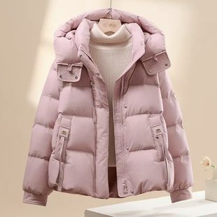 Winter hooded 2024 new thick short cotton-padded jacket Korean cotton-padded jacket loose warm coat cotton-padded jacket cold-proof