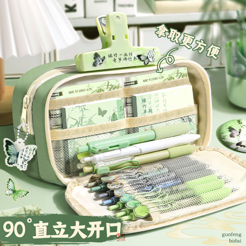 Bolsa de bolígrafo de aire de alta capacidad para niñas caja de papelería antigua 2026 nueva versión de niñas estudiantes de escuela primaria