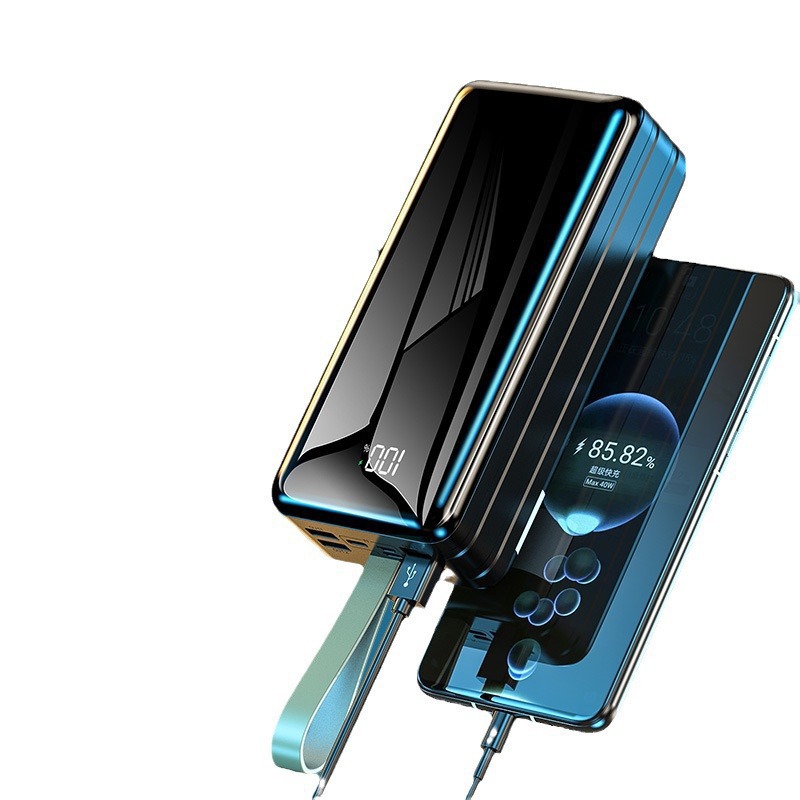 Batterie externe très grande capacité 50 000 mAh, charge ultra-rapide avec câble, certifiée 3C_voghion.com