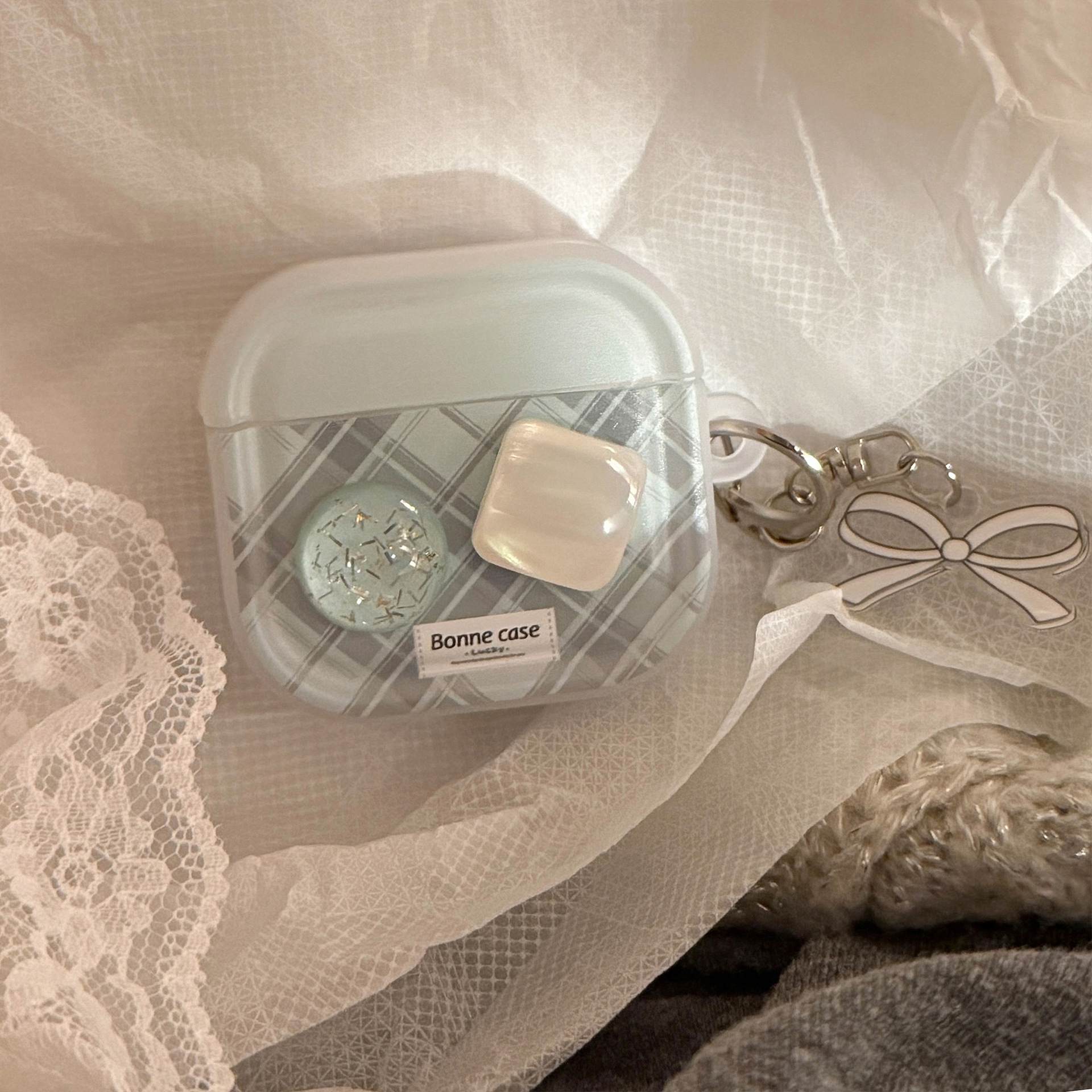 Estereoscópico permeable al hielo gemas para Apple Airpods4 Pro2 auriculares bluetooth 3 generación 1 / 2 cadena