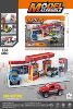 City gas station three-dimensional puzzle scene with 1 alloy car