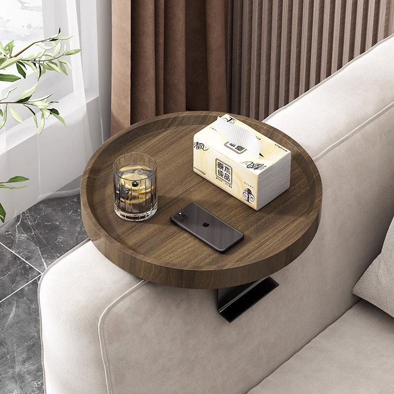 Simple Mobile Small Coffee Table Mini Table Modern Coffee Corner Table Small Table Adjustable Sofa Armrest Tray Storage Rack