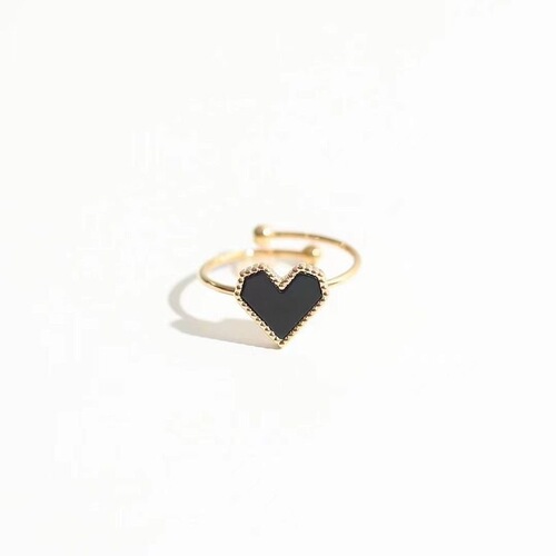  new adjustable French red love heart titanium steel ring women's ring niche small fresh and compact