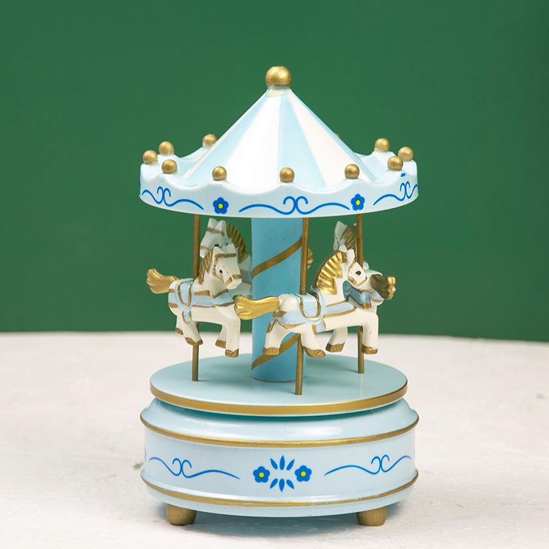 Caja de Música Creativa del carrusel caja de música de regalo de Navidad regalo de cumpleaños decoración de escritorio Decoración