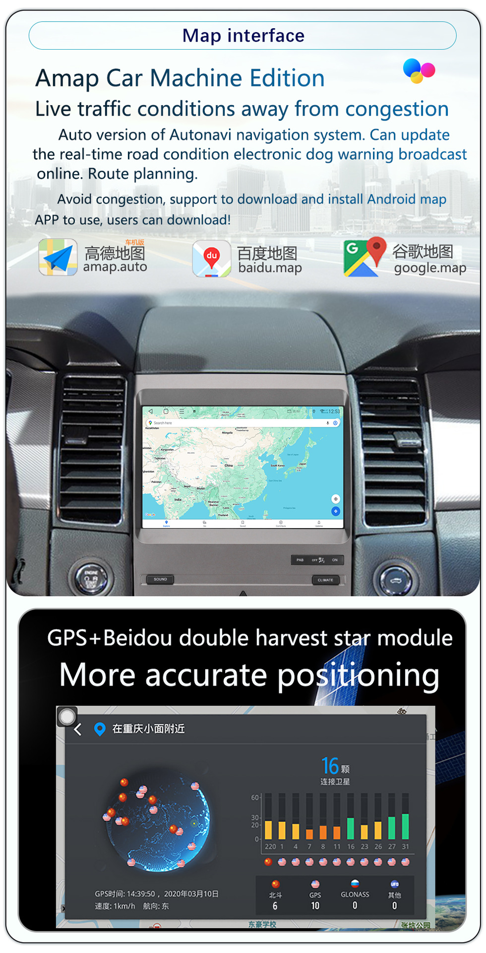 Suitable for 10-Inch 12-16 Model Ford Taurus Android Wireless Carplay Navigation 360 Panoramic All-In-One Machine