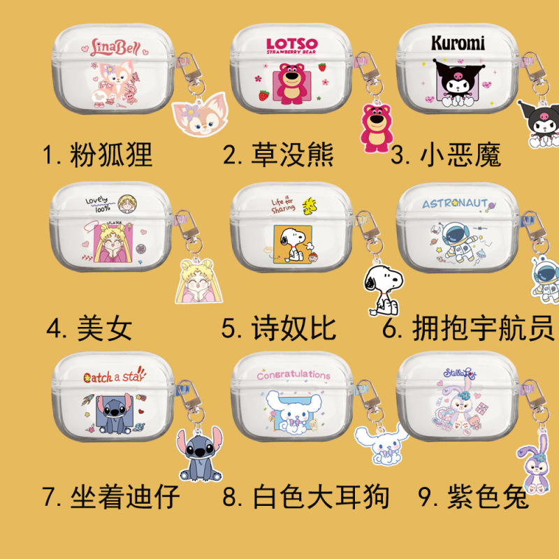 Suitable for Sony Sony Wf-1000Xm5 Bluetooth Headset Protective Cover Sony Xm5 Cartoon Transparent Headphone Soft Shell