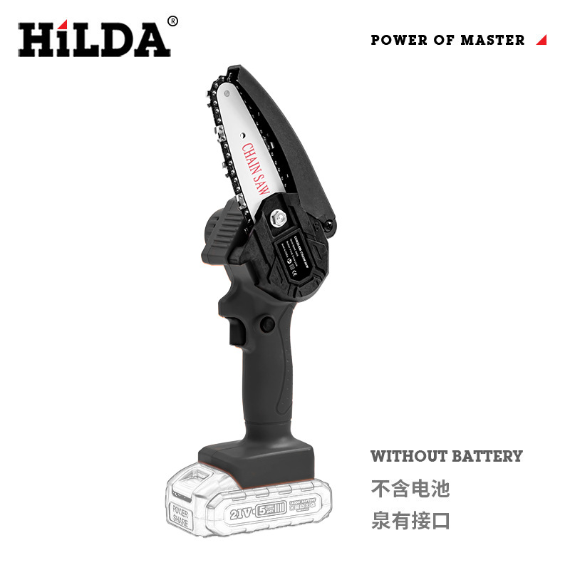 Sierra de cadena eléctrica HiLDA sierra manual Mini Sierra de poda de registro eléctrica de litio con certificación completa
