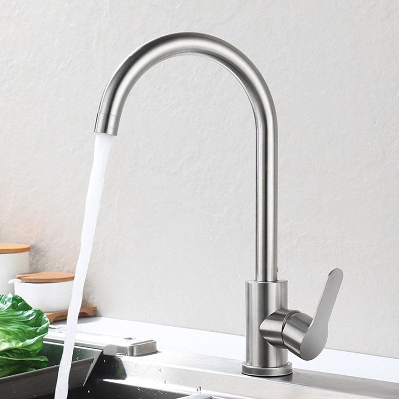 Kitchen faucet, stainless steel sink, cold and hot belt, ball bearing, swivel, universal household sink manufacturer wholesale Item Picture
