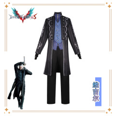 万圣节鬼泣5维吉尔cos服 游戏同款风衣套装cosplay舞台表演服装