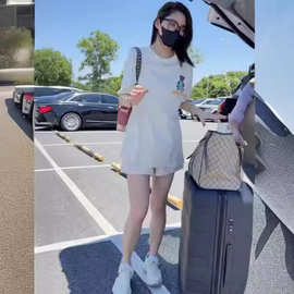 杏色盐系时尚运动服套装女夏季韩版宽松短袖短裤休闲两件套潮