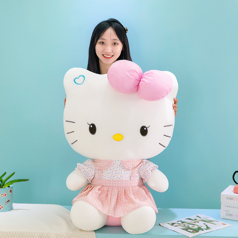 Nueva Lolita KT gato Rosa juguete de peluche Hello Kitty muñeca gato grande almohada bebé agarrar máquina al por mayor