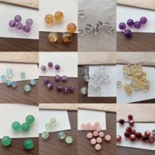 高品质天然水晶散珠子手工diy饰品 海蓝宝绿幽灵白水晶散珠批发