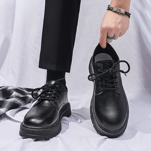 2024 Spring New Breathable Waterproof Chef Shoes Men's Trendy Versatile Non-Slip Black Leather Shoes Casual Work Shoes