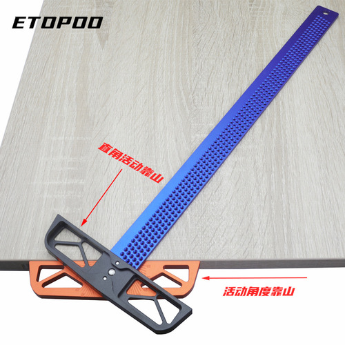 Woodworking line ruler, hole ruler, angle ruler, aluminum alloy ruler T300/T400 woodworking tools