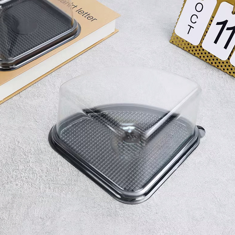 Caja de embalaje en bloque de corte de pastel triangular de 8 pulgadas transparente Caja de blíster de ZTL-136 Caja de embalaje para hornear pastel de pastelería