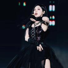 aespa韩国女团宁艺卓同款演出服黑色套装打歌服新款爵士舞表演