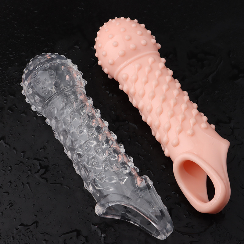 Triple-Set Textured Extension Sleeve Kit, TPE, Clear, Manual Use — detail image 4