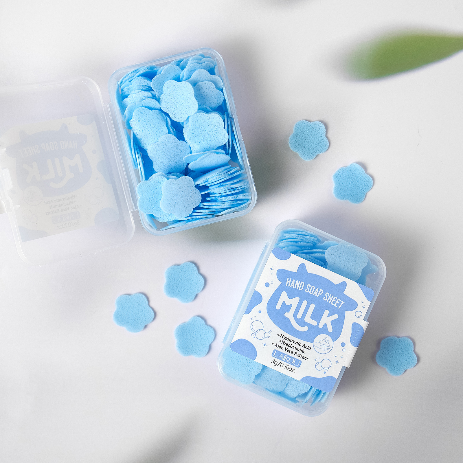 Disposable milk-flavored soap sheets, portable soap paper, mini petal hand sanitizers for students and children to carry around undefined