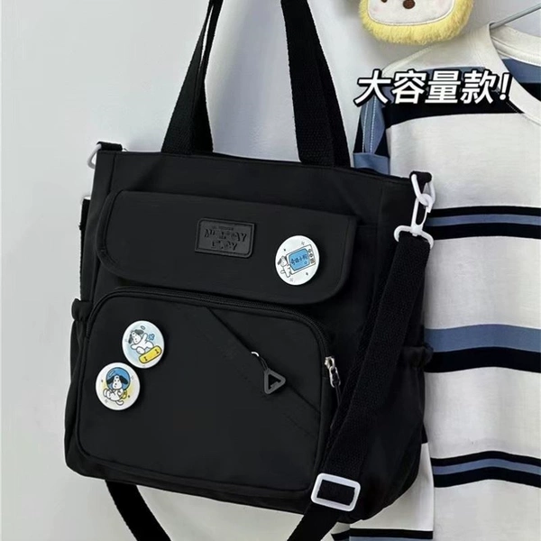 H67-Black [upgraded reinforced waterproof fabric] single bag + badge [single shoulder +