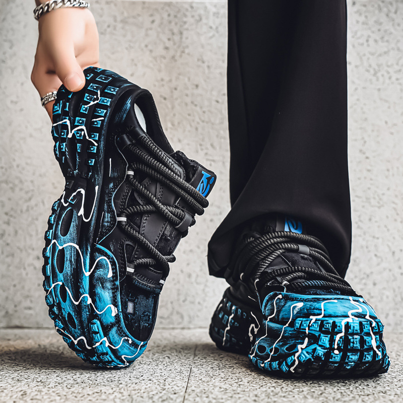 Baotou semi-soporte zapatos de papá verano para hombres nuevos zapatos exteriores personalidad adolescentes zapatos de hombre zapatos casuales de suela gruesa