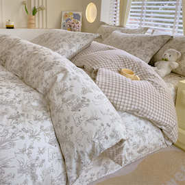 2025新款纯棉小清新碎花四件套全棉床单被套床笠南通夏天床上用品