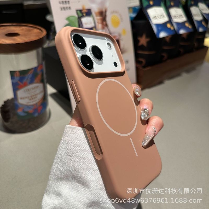 适用iPhone17promax液态硅胶细圈磁吸手机壳苹果16纯色全包保护套|undefined