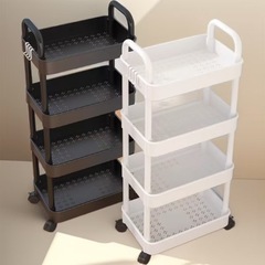 厂家可移动置物架儿童玩具收纳架家用简易书柜零食小推车置物架