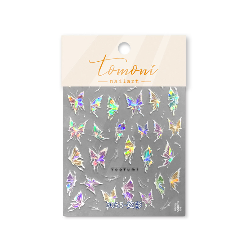 Tomoni Shell luz 3041 Dudu cooperativa adhesivo japonés pegatinas 5d uñas pegatina papel mariposa