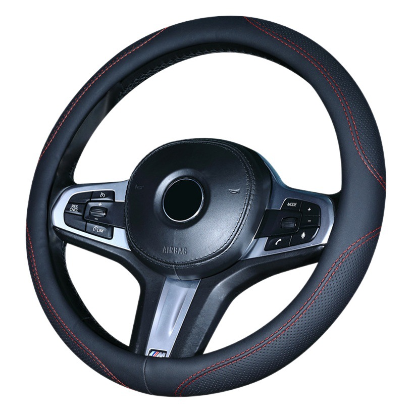 Car steering wheel cover four seasons universal car accessories car handle cover decoration supplies cross-border leather protective cover