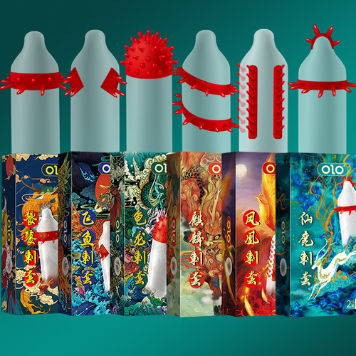 OLO thorn condom G-spot large particle thread bumps sexy thorn wolf teeth condom wholesale