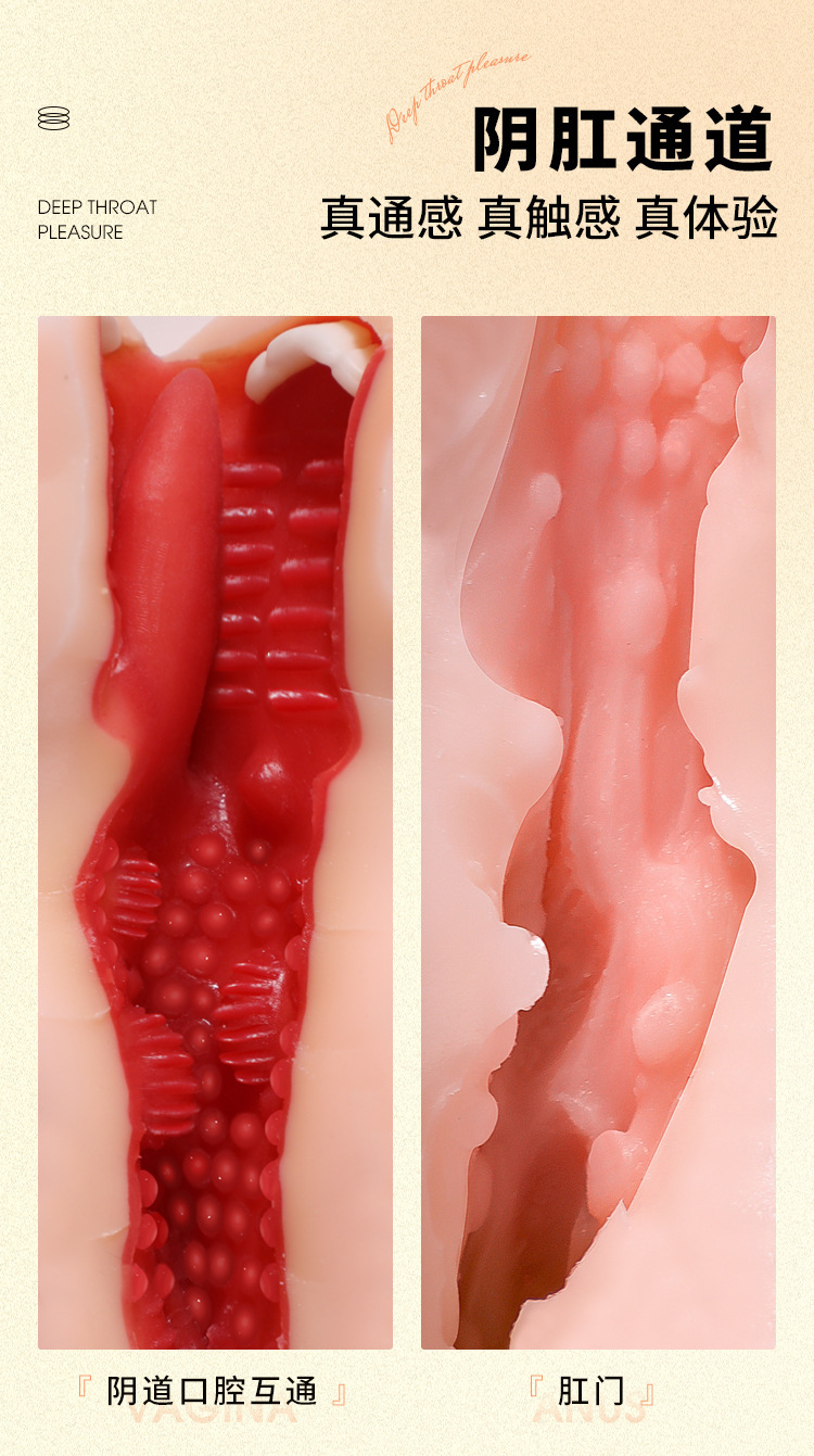 Fujiwara Kei Two-Tone Double-Layer Male Masturbator with Vaginal, Anal and Oral Orifices — detail image 16