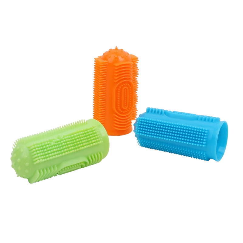 Cepillo de dientes de dedo de venta en caliente transfronteriza cepillo de dientes de dedo de 360 grados cepillo de dientes de perros y gatos limpio cepillo de dientes de limpieza oral