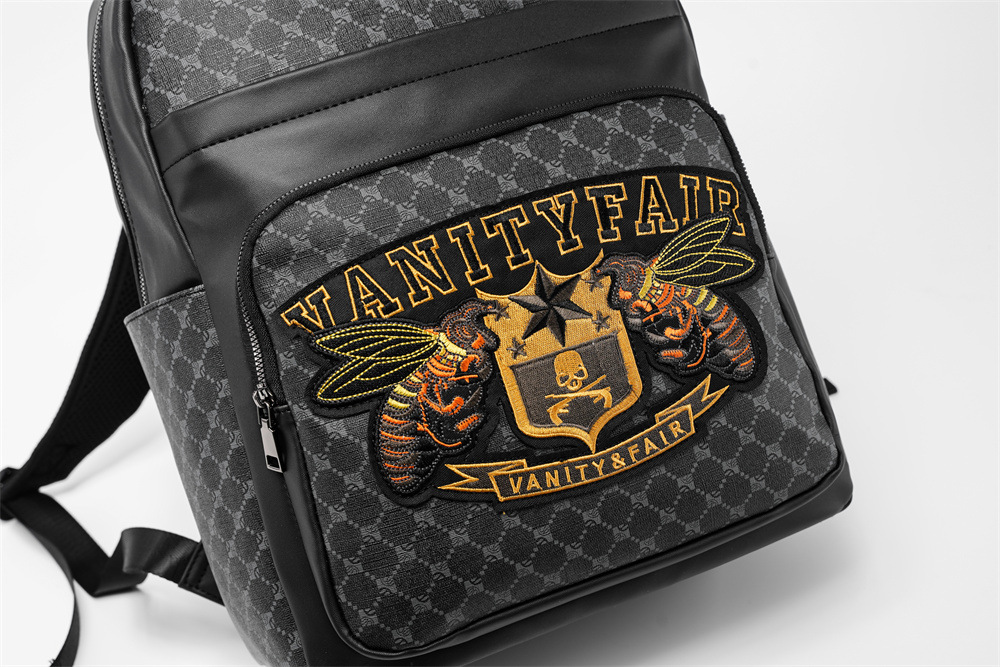 Sac à dos pour ordinateur portable pour homme avec broderie originale - Sac de travail antivol de grande capacité et résistant à l'eau, sac d'ordinateur durable de 15 pouces, style de voyage unisexe 2025_voghion.com