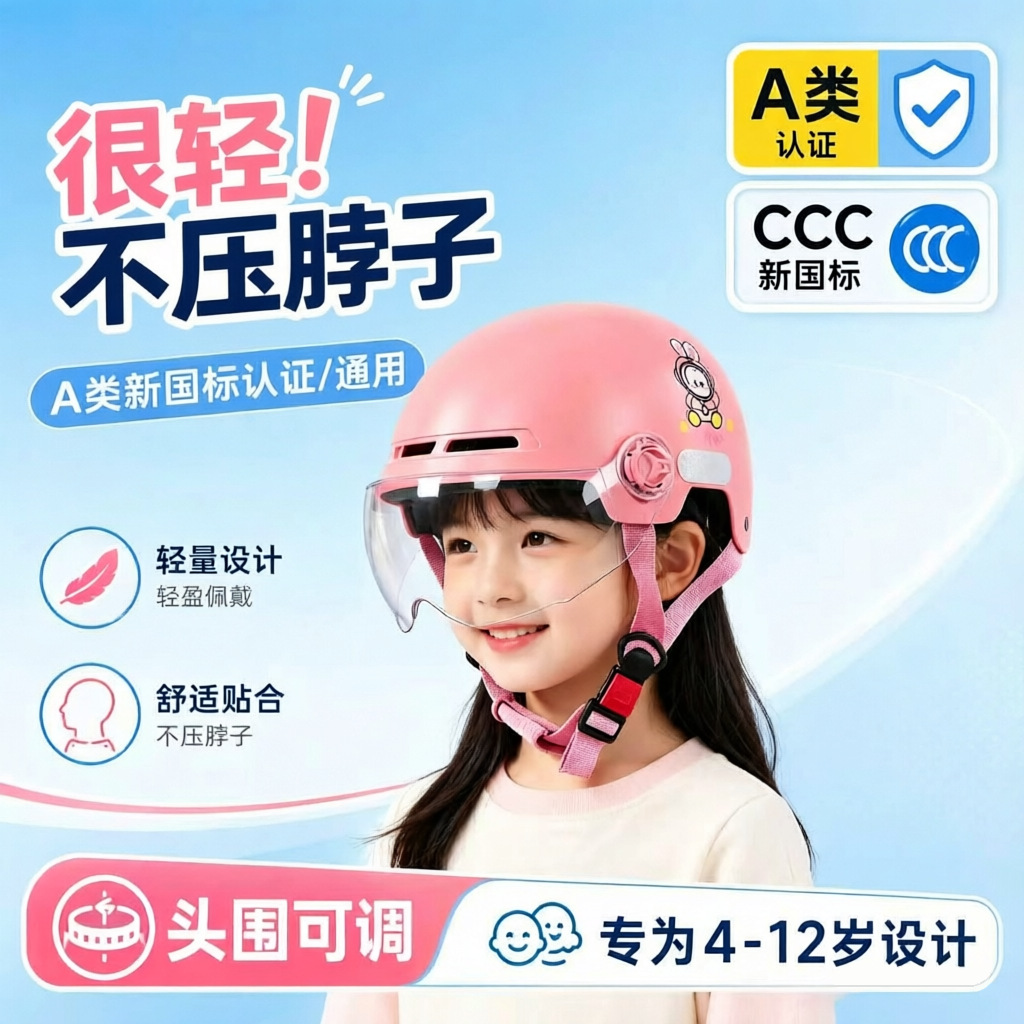 3C certified new national standard children's helmet, cute summer helmet for boys, breathable electric vehicle anti-fall children's safety helmet for girls